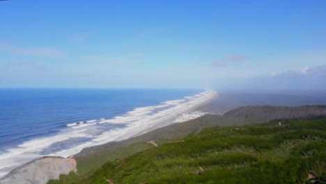 drone footage of a long beach in portugal