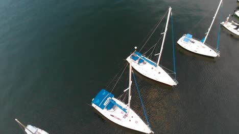 Drone-shot-over-sail-boats-in-the-Caribbean-sea