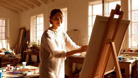woman artist in studio