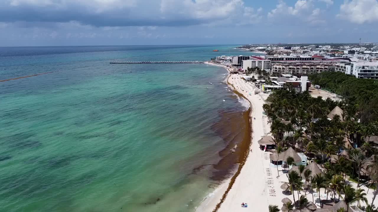 Aerial View of a Beach in Playa del Carmen Mexico