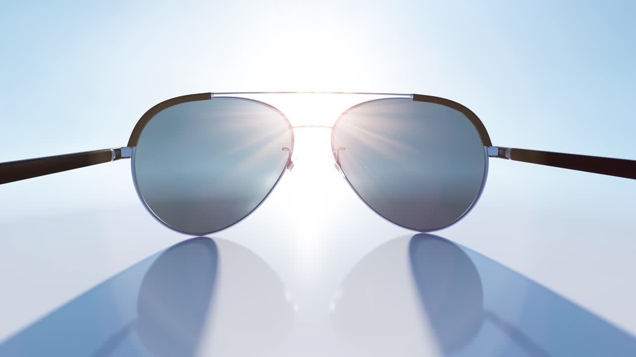 Aviator solbriller der reflekterer skarpt sollys med linseflare