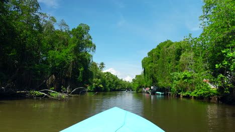 boat trip through a tropical canal