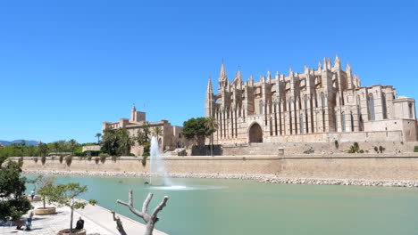 static shot of facade of cathedral of st