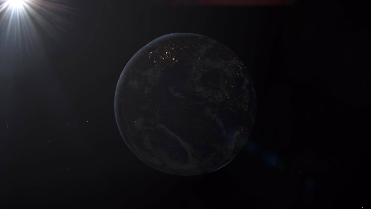 Realistic Animation of Planet Earth Rotating Around the Sun