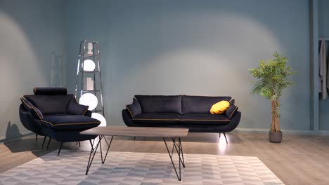 elegante salón con diseño de muebles chic