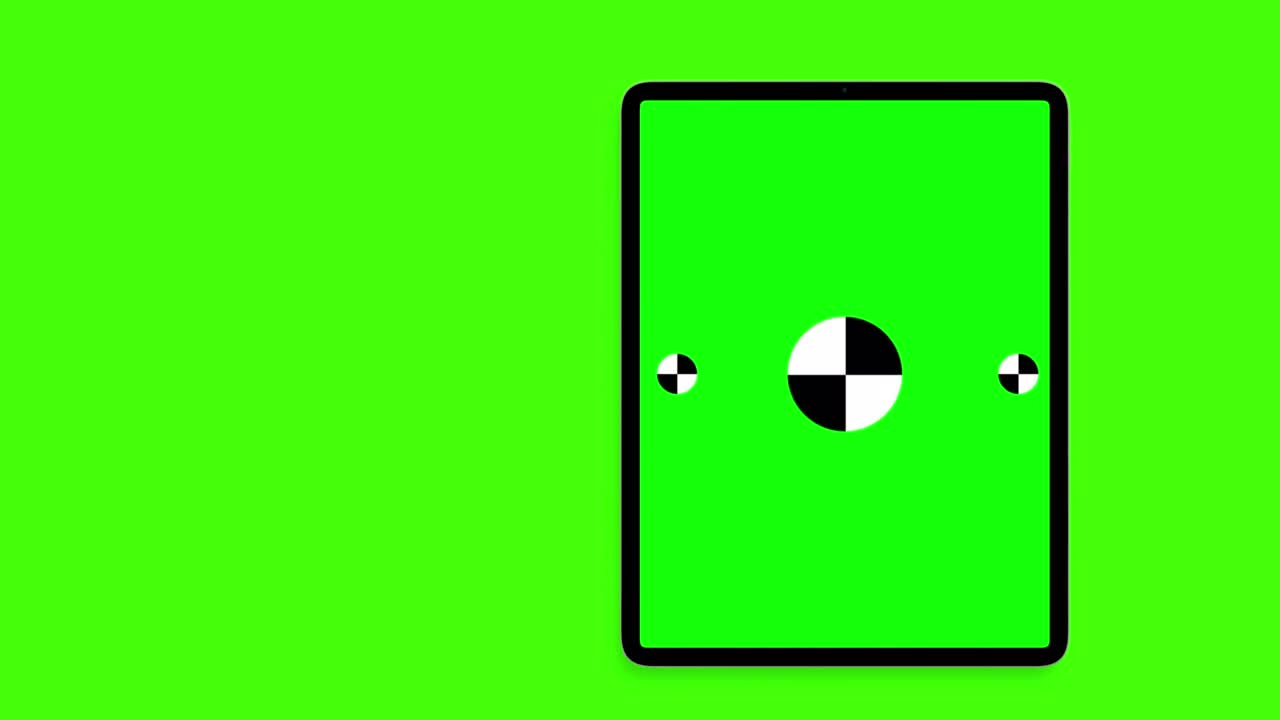 TabletPC with green screen, computer generated on green background. Touchscreen device, 3d rendering. Computer generated modern backdrop.