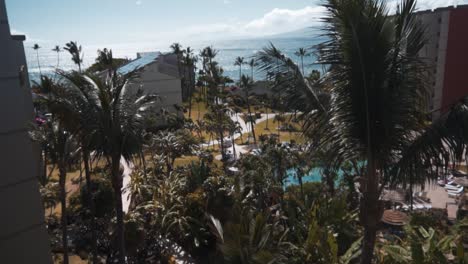 hawaii resort sun shining on balcony