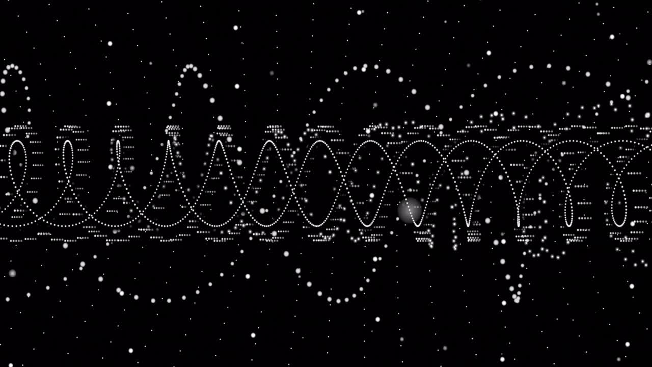 검은색 배경 위에 움직이는 연결 네트워크의 애니메이션