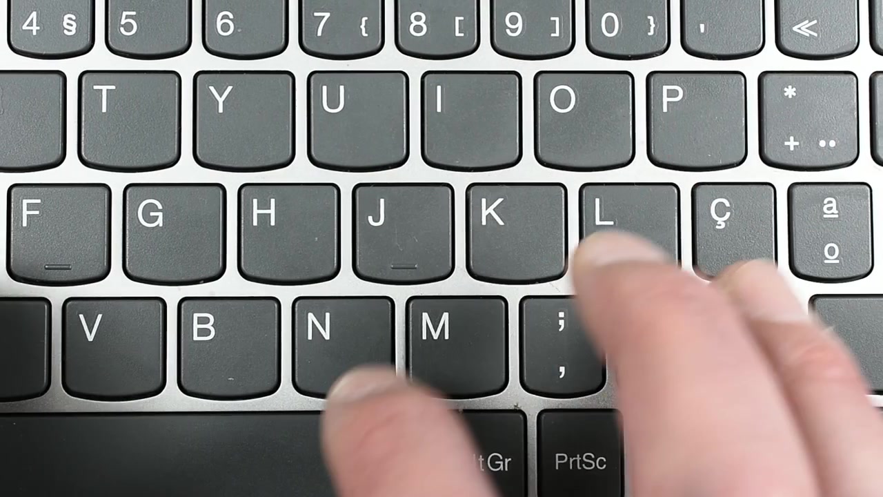 Typing on Computer Top View