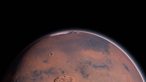 el planeta marte girando en el espacio exterior... orbitando el planeta marte... viajando al planeta rojo marte en el espacio... elementos de este video proporcionados por la nasa.