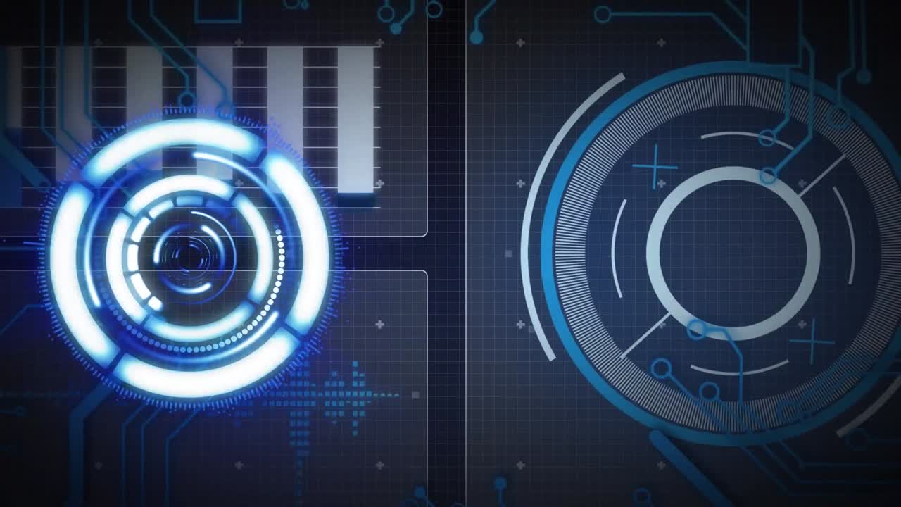 animación del escaneo del alcance y el procesamiento de datos en pantallas