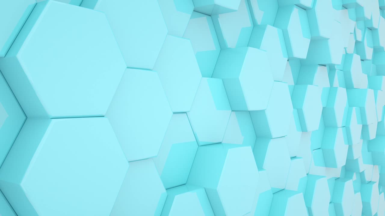 hexágonos dinámicos azules. animación en 3d.