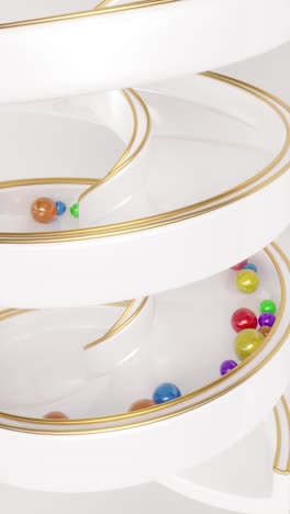 diseño en espiral abstracto con bolas de colores