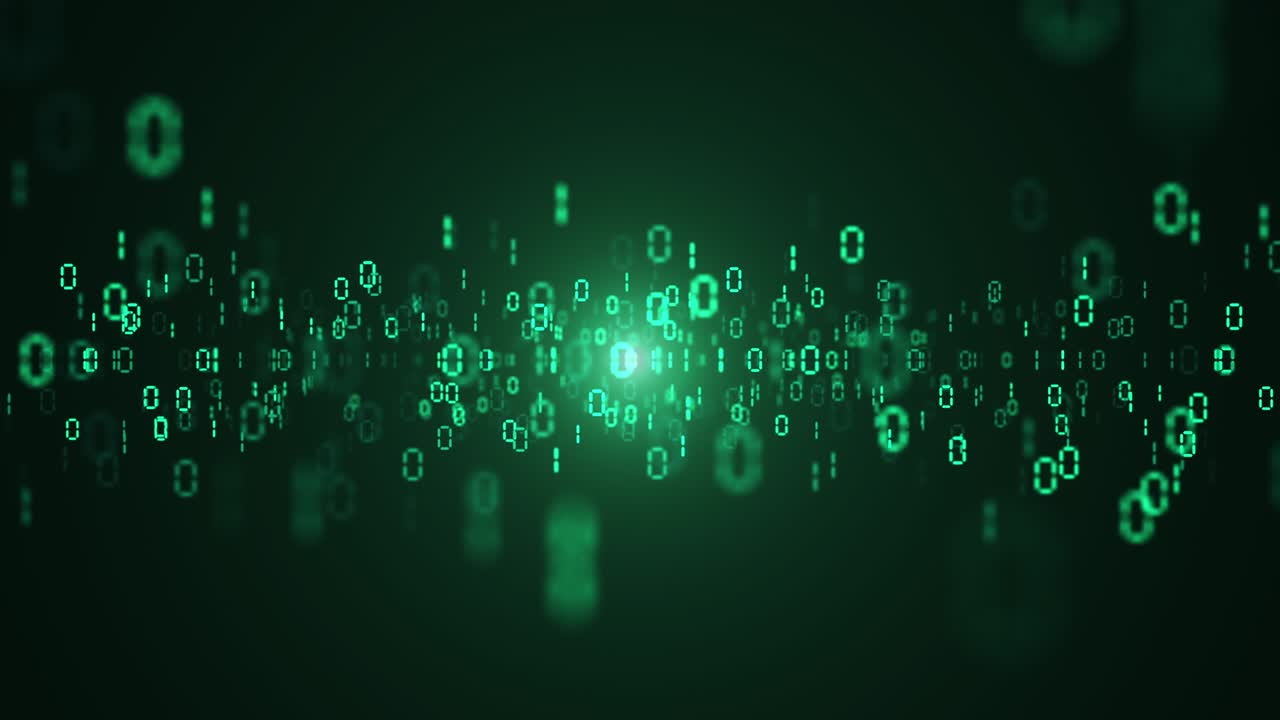 Digital number code green color screen