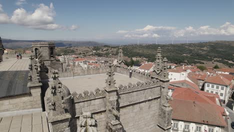 manueline and gothic details of sé de guarda, cathedral of guarda, portugal