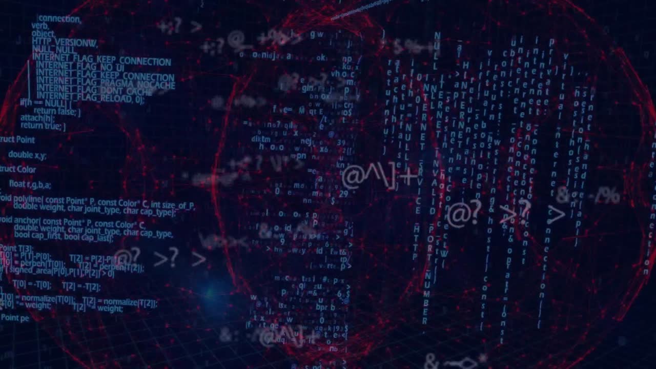 Animation of network of connections over data processing