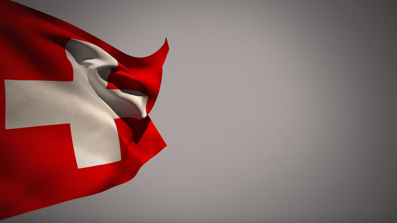 Schweizer Flagge weht im Wind