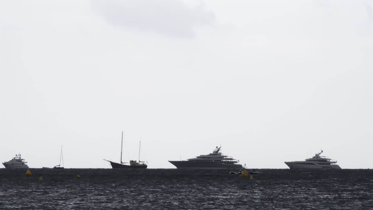 Boats on the sea on a cloudy day
