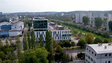 Building-Of-The-Faculty-Of-Languages,-University-Of-Gdansk-In-Oliwa,-Gdansk,-Poland