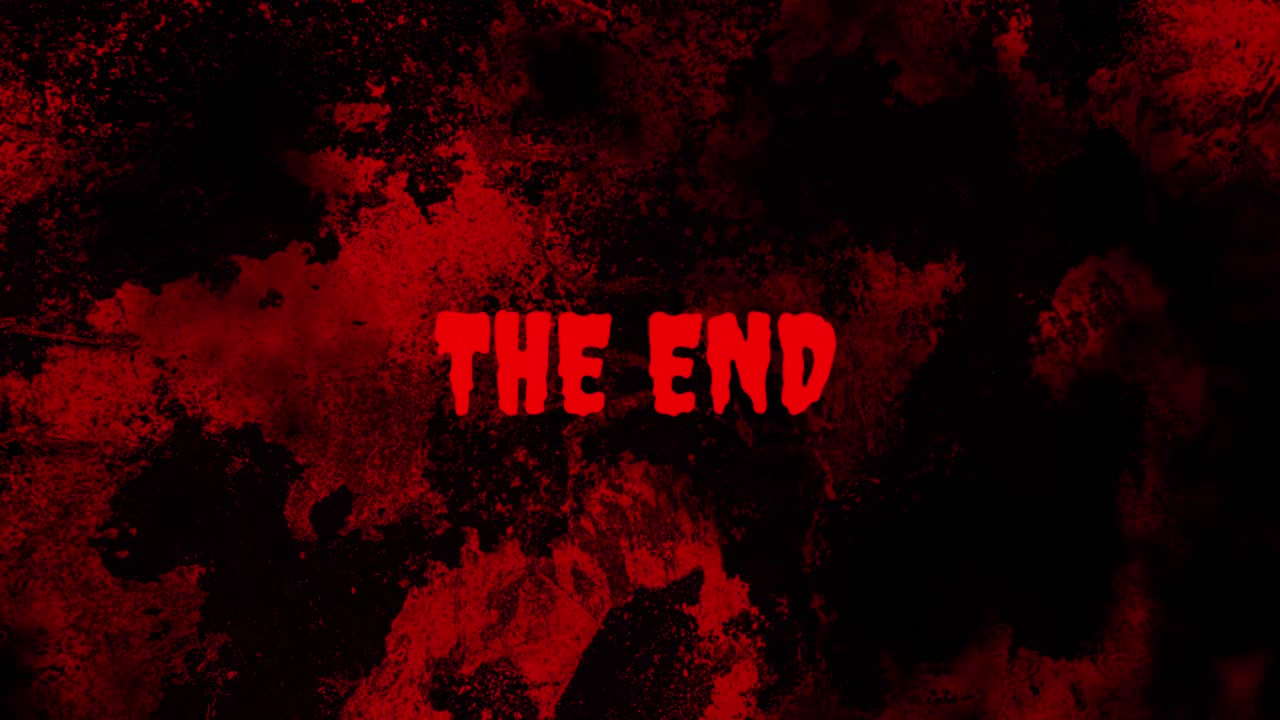 The End Text on Horror Grunge Background