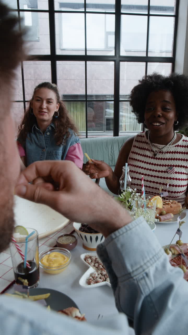 Friends Enjoying a Festive Meal