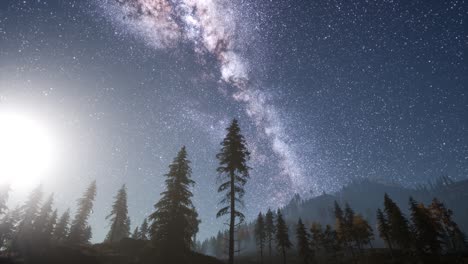 milky way stars with moonlight