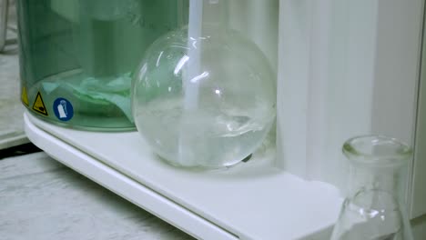 bulbing water in some laboratory equipment