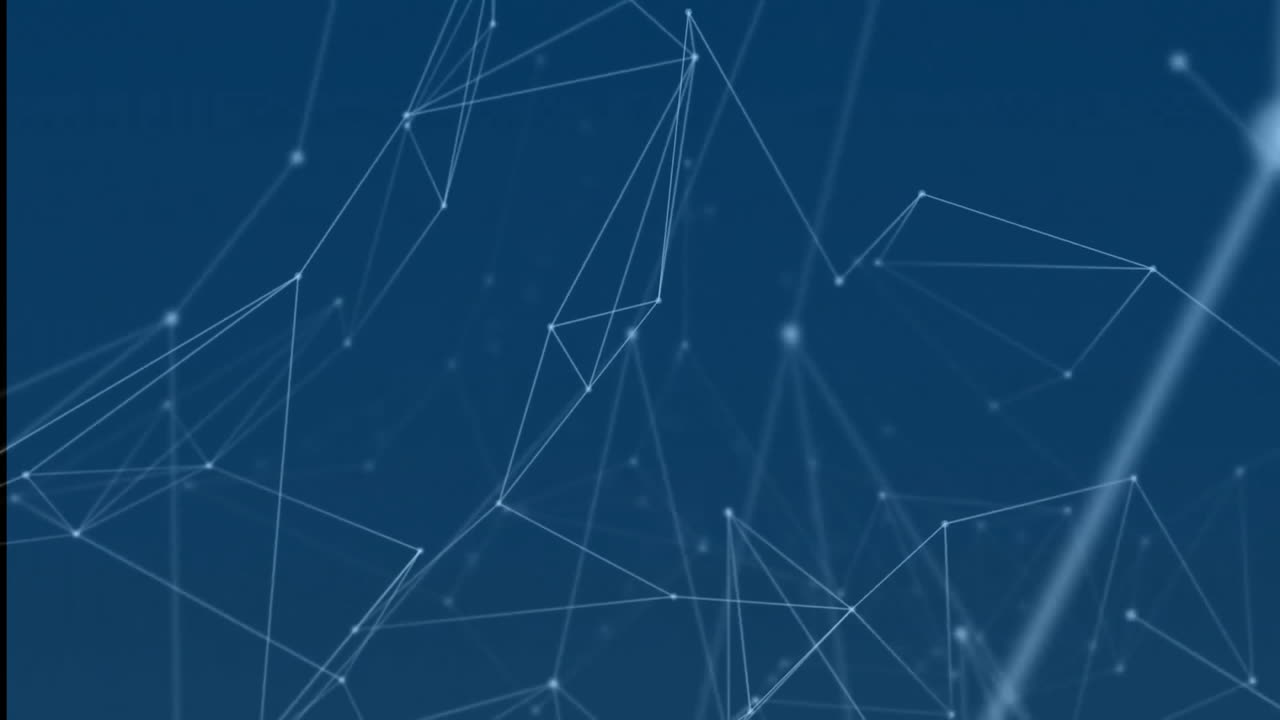 Animation of network of connections on blue background