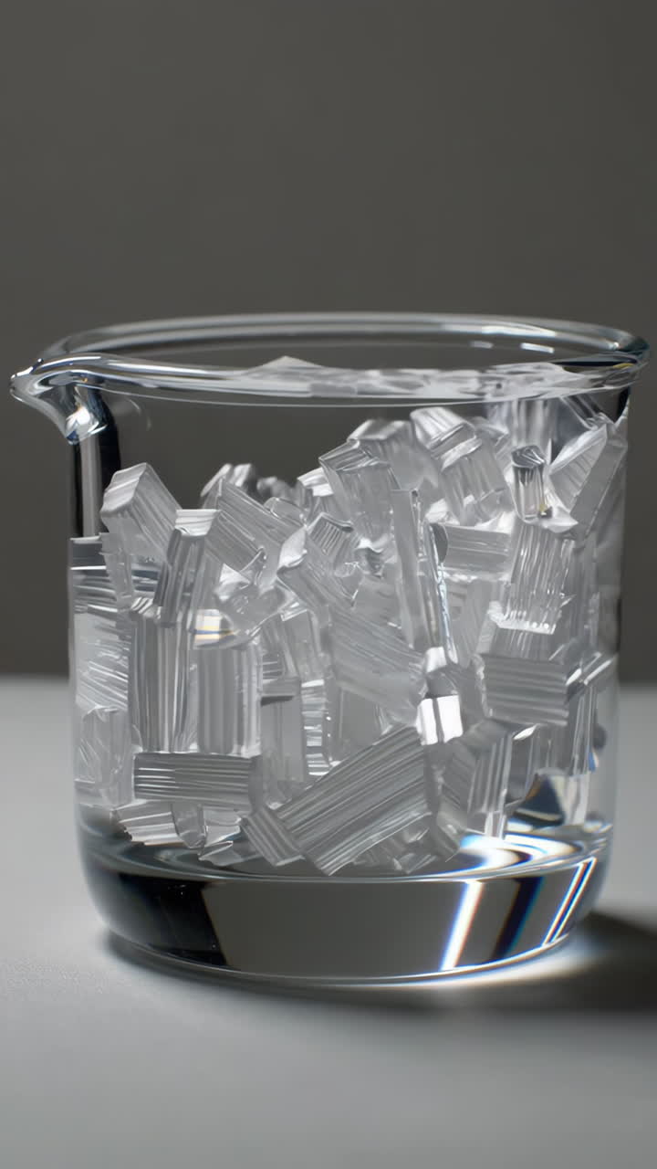 Beaker with Liquid and Crystals