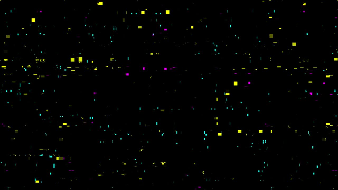 Rumore Pixel Glitch Digitale su Sfondo Nero