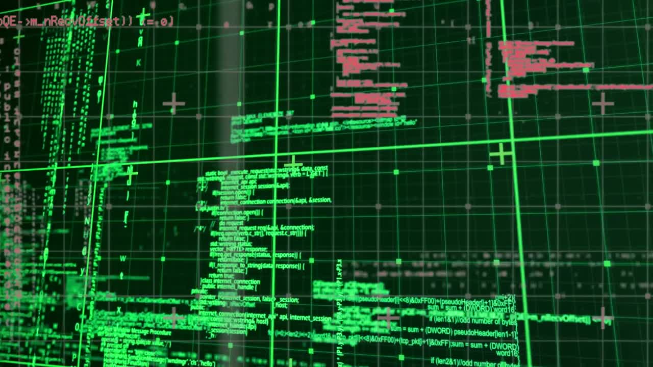 어두운 배경 위에 과학 데이터 처리의 애니메이션