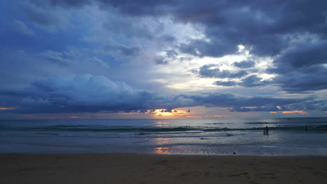 time-lapse tropical beach at phuket with sunset time