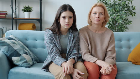 mother and daughter on couch
