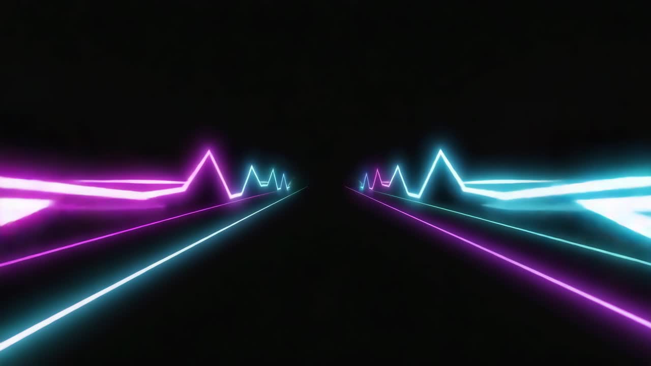 추상적인 네온 조명 터널