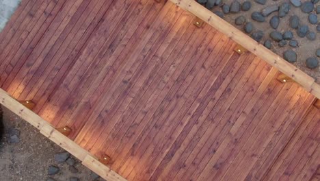 Aerial-view-of-a-wooden-floor-in-a-beautiful-garden