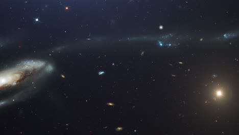 stars and galaxies are scattered in space 4k