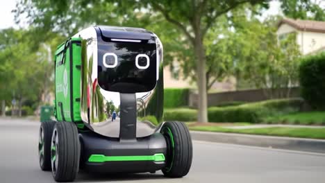 innovative delivery robot navigates urban streets: a glimpse into the future of autonomous transportation and robotic assistance