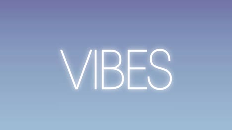 animation of vibes text over blue background