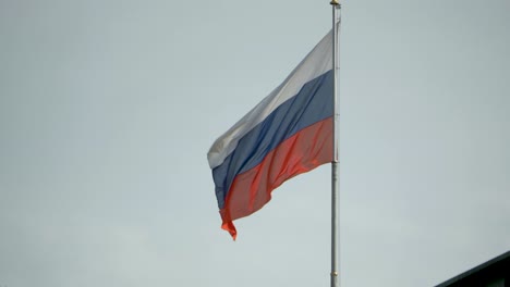 close-up of the french flag waving in slow motion