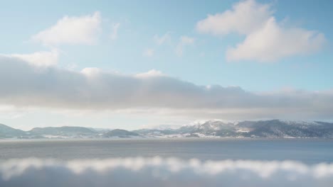 Picturesque-Landscape-Of-Mountain-And-Sea-At-Winter-In-Norway