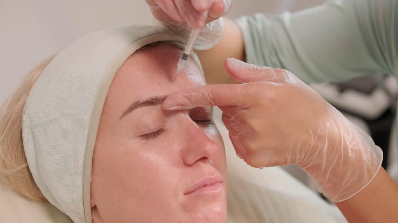 현대 화장품 클리닉에서 보스 주사 절차: 보린 치료, 메소 테라피, 전문적인 피부 관리