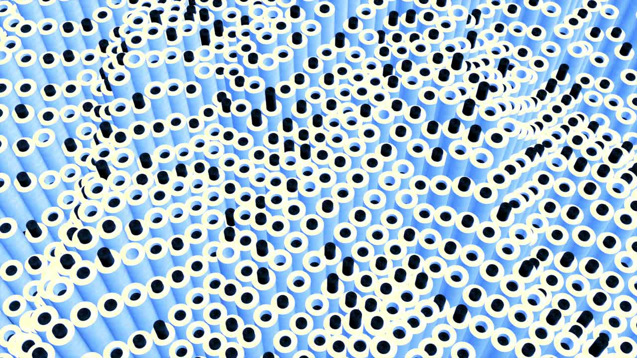 representación 3d abstracta de círculos y cilindros azules y negros