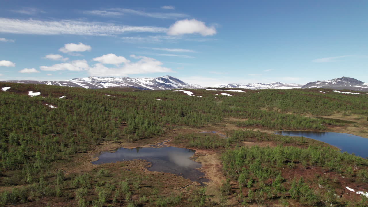 멋진 스웨덴의 산과 호수  ⁇ 드라 풍경, 스웨덴 북부, 라플란드,  ⁇ 스레덴 트레일, 여름