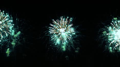 coloridos fuegos artificiales explotando en el cielo nocturno. celebraciones y eventos en colores brillantes.