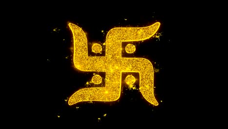 diwali element 4 spark text  typography written with golden particles sparks fireworks