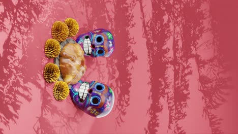 Tag-Der-Toten-Pan-De-Muerto-Vertikale-Videoanimation