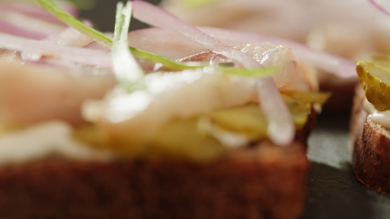 Herring Sandwiches with Pickled Cucumbers and Onions