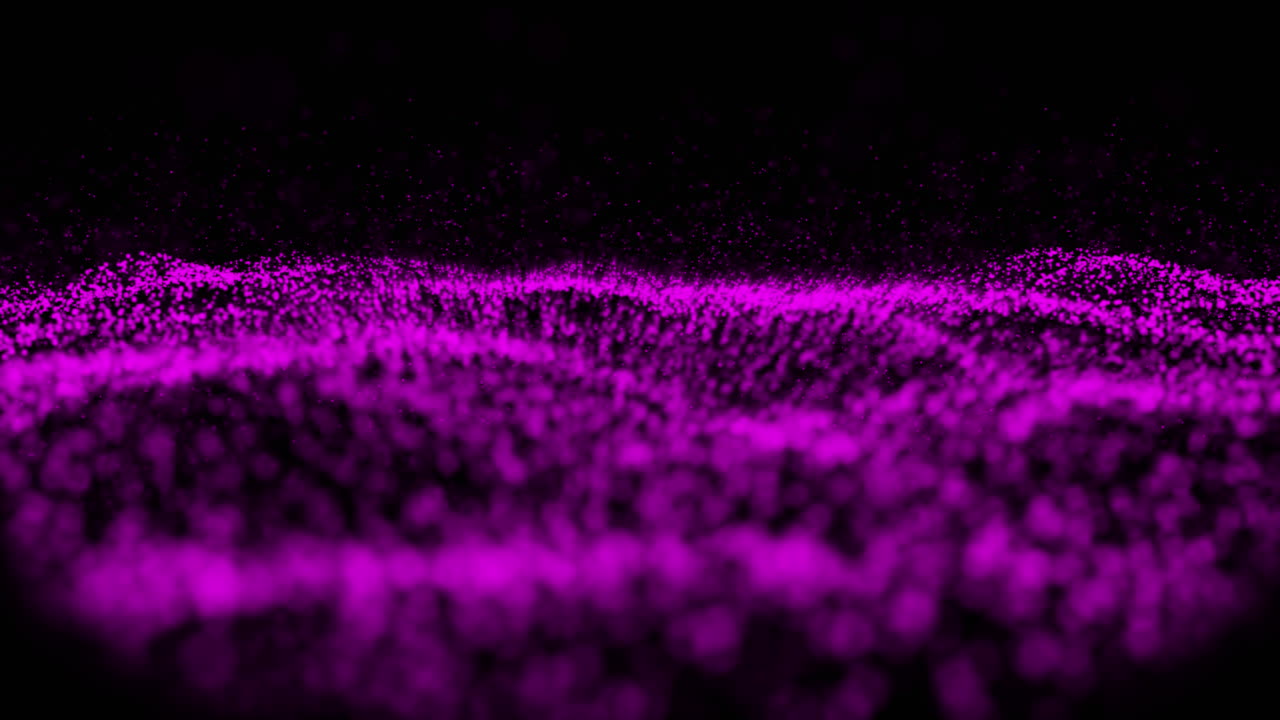 Animazione digitale di onda digitale viola su sfondo nero