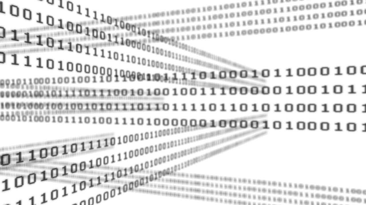 Binary code grid on white background