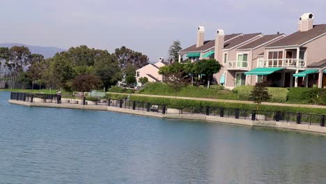 irvine lake park in irvine california during hot summer day